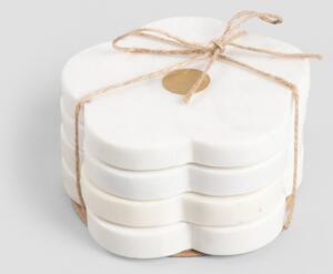 Podtácky pod hrnček MARBLE STRIPES mramorové v tvare kvetu 724275 (4 ks)