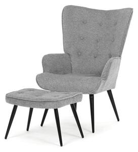 Kreslo sivé s podnožkou AK-303 GREY2