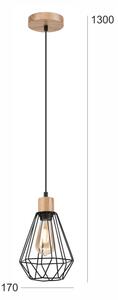 Brilagi - Luster na lanku WOODY BASKET 1xE27/60W/230V dub