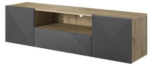 Závesný TV stolík Asha 167 cm s otvorenou policou - artisan / rivier stone mat