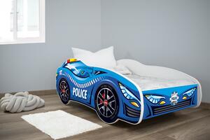 TOP BEDS Detská auto posteľ Racing Cars 140cm x 70cm - POLICE