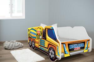 TOP BEDS Detská auto posteľ TRUCK 140cm x 70cm - BUILDER MIX
