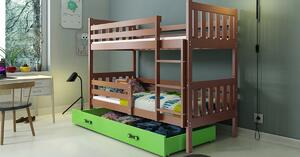 Interbeds Poschodová posteľ Carino so zásuvkou 160x80 hnedo zelená