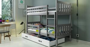 Interbeds Poschodová posteľ Carino so zásuvkou 160x80 grafitovo biela