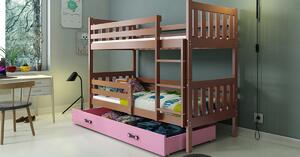 Interbeds Poschodová posteľ Carino so zásuvkou 160x80 hnedo ružová