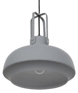 Závesná lampa sivá farba kovová matná okrúhly tvar 1 žiarovka industriálna