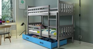 Interbeds Poschodová posteľ Carino so zásuvkou 160x80 hnedo modrá