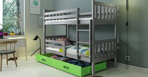 Interbeds Poschodová posteľ Carino so zásuvkou 160x80 grafitovo zelená