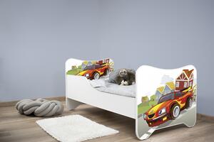 TOP BEDS Detská posteľ Happy Kitty 140x70 Pretekárske autíčko