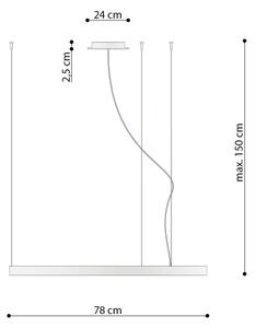 Thoro TH.181 - LED  Luster na lanku RIO LED /50W/230V CRI95 4000K pr. 78 cm zlatá