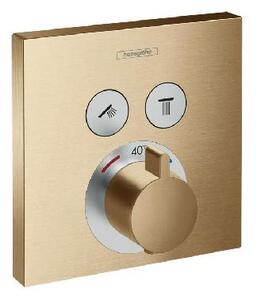 Hansgrohe Shower Select - Termostatická batéria pod omietku na 2 spotrebiče, kefovaný bronz 15763140