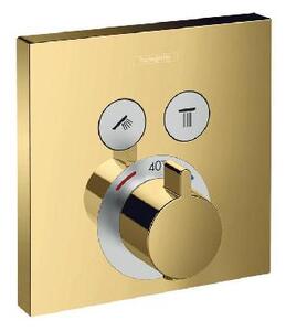 Hansgrohe Shower Select - Termostatická batéria pod omietku na 2 spotrebiče, leštený vzhľad zlata 15763990