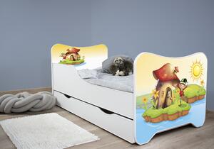TOP BEDS Detská posteľ Happy Kitty 140x70 Elf so zásuvkou