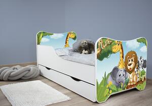 TOP BEDS Detská posteľ Happy Kitty 140x70 Afrika so zásuvkou