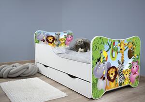 TOP BEDS Detská posteľ Happy Kitty 140x70 Madagaskar so zásuvkou