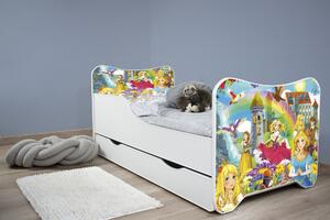 TOP BEDS Detská posteľ Happy Kitty 140x70 Princezná so zásuvkou