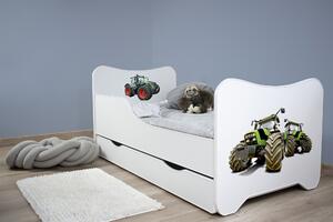 TOP BEDS Detská posteľ Happy Kitty 140x70 Traktor so zásuvkou