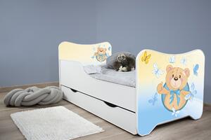 TOP BEDS Detská posteľ Happy Kitty 140x70 Malý medvedík so zásuvkou