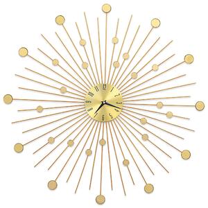 Nástenné hodiny zlaté 70 cm kovové