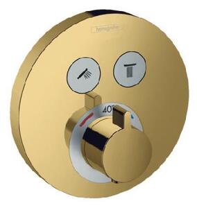 Hansgrohe Shower Select - Termostatická batéria pod omietku na 2 spotrebiče, leštený vzhľad zlata 15743990