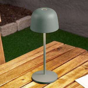 Lindby Stolová LED lampa Arietty, zelená, stmievateľná, IP65, Zelená, Obývacia izba / jedáleň, Hliník, Moderný, Stojacie svietidlo