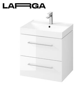 Kúpeľňová skrinka pod umývadlo Cersanit LARGA 59,4x57,2x44,4 cm biela lesk S932-070