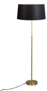 Stojaca lampa zlatá/mosadz s čiernym tienidlom 45 cm nastaviteľná - Parte