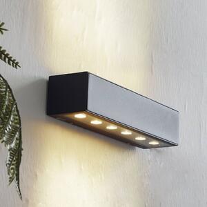 Lucande LED vonkajšie nástenné svietidlo Selim, dĺžka 30 cm, čierna