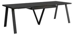 KONDELA Jedálenský rozkladací stôl, 140-290x90 cm, matná čierna/čierna, AVENY