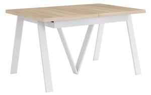 KONDELA Jedálenský rozkladací stôl, 140-290x90 cm, dub sonoma/biela, AVENY