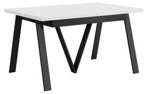KONDELA Jedálenský rozkladací stôl, matná biela/čierna, 140-290x90 cm, AVENY