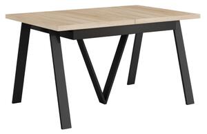 KONDELA Jedálenský rozkladací stôl, dub sonoma/čierna, 140-290x90 cm, AVENY