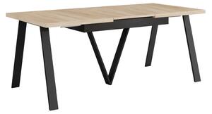 KONDELA Jedálenský rozkladací stôl, 140-290x90 cm, dub sonoma/čierna, AVENY