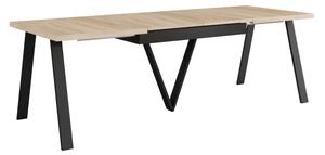 KONDELA Jedálenský rozkladací stôl, 140-290x90 cm, dub sonoma/čierna, AVENY
