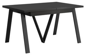 KONDELA Jedálenský rozkladací stôl, matná čierna/čierna, 140-290x90 cm, AVENY