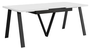 KONDELA Jedálenský rozkladací stôl, 140-290x90 cm, matná biela/čierna, AVENY