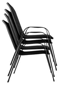 KONDELA Záhradná stohovateľná stolička, set 2 ks, čierna, ALDIA