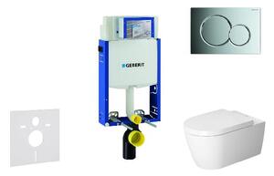 Geberit Kombifix - Modul na závesné WC s tlačidlom Sigma01, lesklý chróm + Duravit ME by Starck - WC a doska, Rimless, SoftClose 110.302.00.5 NM2