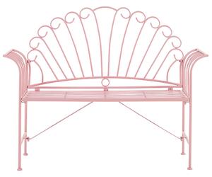 Vonkajšia lavička ružová kovová Lakťová opierky Vintage štýlom