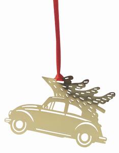 Vianočná závesná dekorácia Gold Christmas Car