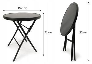 Dekorstudio Záhradný skladací stolík TASOS okrúhly - 60 cm