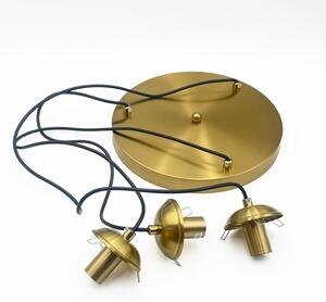 Závesný luster na lanku CRISTAL 3xE14/15W/230V mosadz/dymová béžová