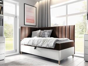 Mirjan24 Kontinentálna posteľ Junior Kamire 3, Strana: ľavá, Rozmer postele: 80x200, Dostupné poťahy: ekokoža Soft 017 (biela) + Fresh 04 5903211192340