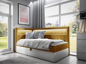 Mirjan24 Kontinentálna jednolôžková posteľ Junior Ribezo 3, Strana: ľavá, Rozmer postele: 80x200, Dostupné poťahy: ekokoža Soft 017 (biela) + Fresh 37 5903211194221