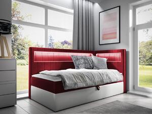 Mirjan24 Kontinentálna jednolôžková posteľ Junior Ribezo 3, Strana: pravá, Rozmer postele: 100x200, Dostupné poťahy: ekokoža Soft 017 (biela) + Fresh 08 5903211203725