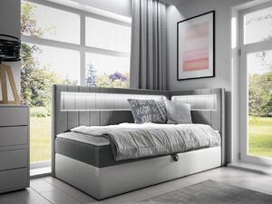 Mirjan24 Kontinentálna jednolôžková posteľ Junior Ribezo 3, Strana: pravá, Rozmer postele: 80x200, Dostupné poťahy: ekokoža Soft 017 (biela) + Fresh 14 5903211203305
