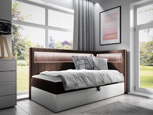 Mirjan24 Kontinentálna jednolôžková posteľ Junior Ribezo 3, Strana: pravá, Rozmer postele: 80x200, Dostupné poťahy: ekokoža Soft 017 (biela) + Fresh 04 5903211203251