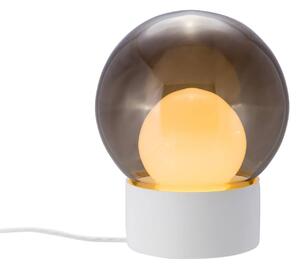 Stolová lampa Pulpo Boule Small, dymovo sivá/opálová/biela, sklo