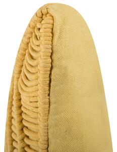 Dekoratívny vankúš žltý bavlnený macrame pletený 30 x 50 cm s výplňou boho retro
