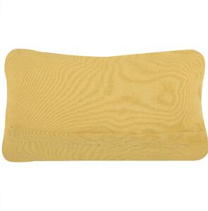 Dekoratívny vankúš žltý bavlnený macrame pletený 30 x 50 cm s výplňou boho retro